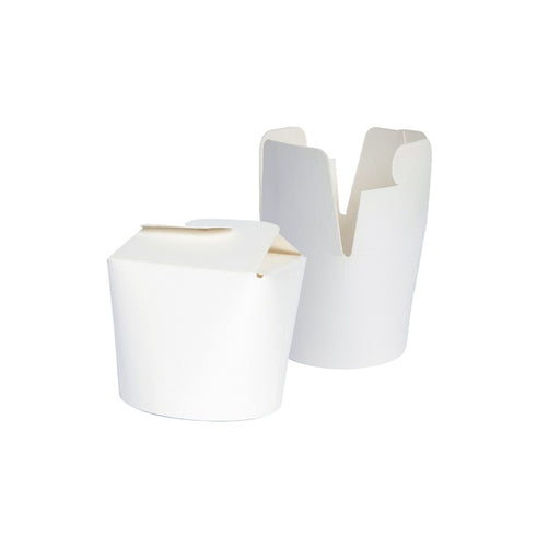 Pot carton blanc base ronde fermeture à boucle papillon H59mm 230ml