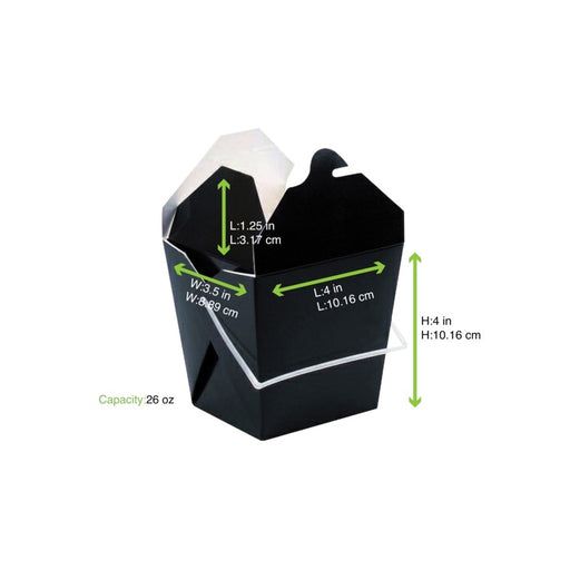 Boîte carré noir avec anse 100x93mm H104mm 750ml