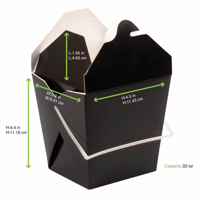 Boîte carré noir avec anse 100x100mm H110mm 950ml