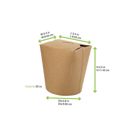 Pot carton rond kraft fermeture à fente 105x91mm H120mm 1000ml