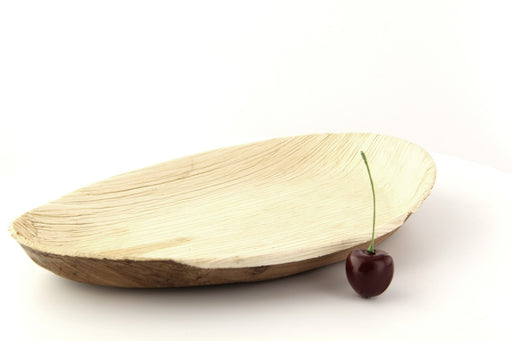 Assiette en palmier forme oeuf 270x170mm H25mm 400ml