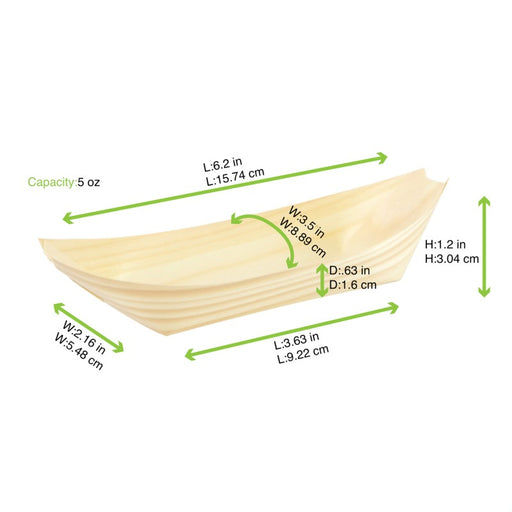 Barquette bateau bois 170x87mm H23mm