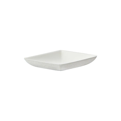 Assiette carrée blanche en pulpe "BioNChic" 65x65mm H13mm