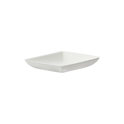 Assiette carrée blanche en pulpe "BioNChic" 65x65mm H13mm