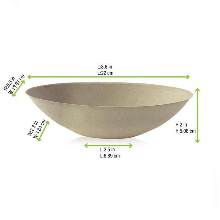 Bol ovale brun en pulpe "BioNchic" 225x135mm H55mm 750ml