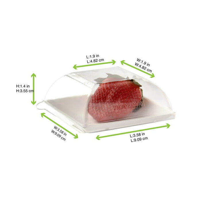 Couvercle BioNchic dôme transparent en plastique PET 91x91mm H36mm
