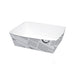 Barquette en carton blanc impression journal 120x70mm H43mm 510ml