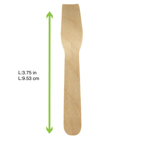 Cuillère à glace bois emballage papier kraft H95mm