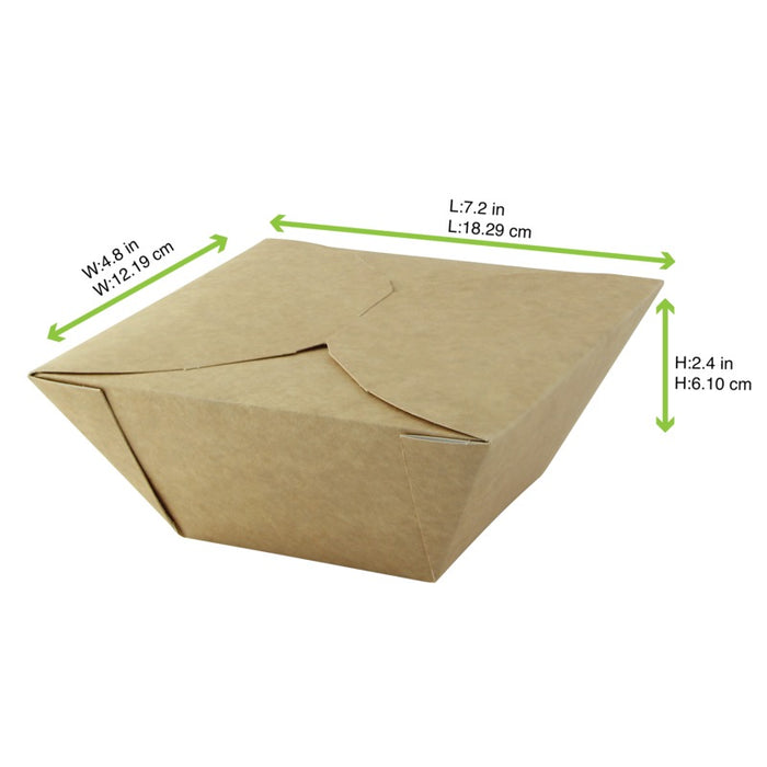 Boite repas carton kraft 170x170mm H80mm 1450ml