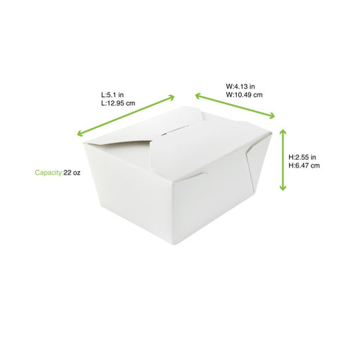 Boîte repas carton blanc 130x105mm H65mm 650ml