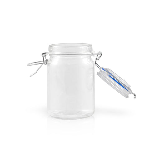 Mini bocal en verre avec joint silicone bleu foncé H119,2mm 200ml