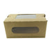 Boite salade carton kraft brun à double fenêtre PLA 152x135mm H65mm 1100ml