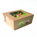 Boite salade carton kraft brun à double fenêtre PLA 152x135mm H65mm 1100ml
