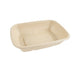Plateau scellable pulpe rectangulaire brun laminé PLA 214x157mm H46mm 1000ml