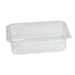 Barquette plastique PET rectangulaire transparente avec couvercle attaché 230x175mm H70mm 1850ml