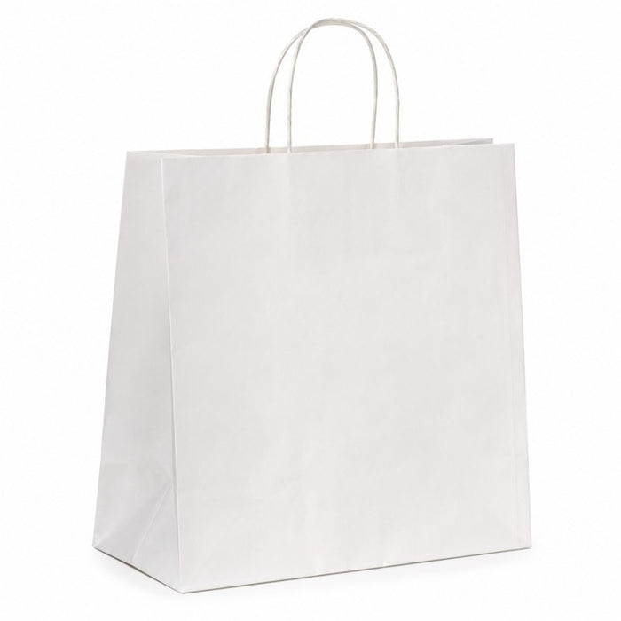 Sac cabas papier blanc poignées ficelles 280x120mm H310mm