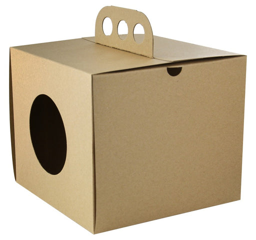 Boite à emporter carton kraft brun “Coup de poing“ 176x176mm H150mm