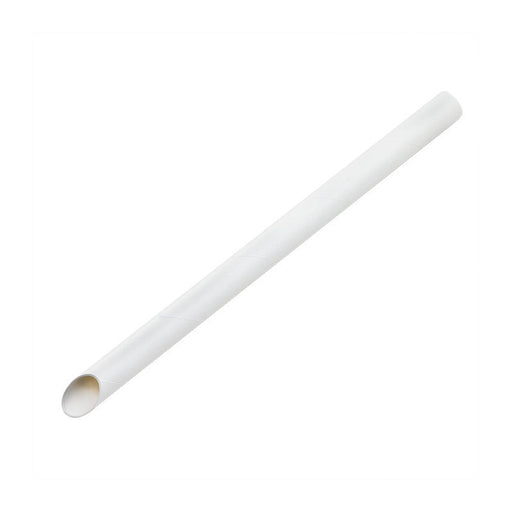 Paille biseautée blanche pour Bubble Tea H12mm