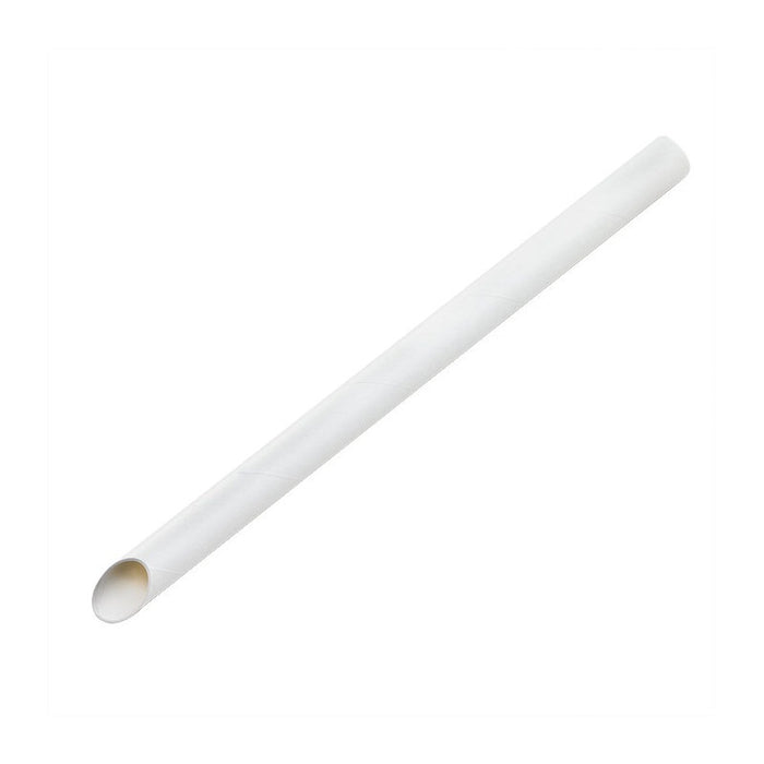 Paille biseautée blanche pour Bubble Tea H12mm