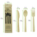 Kit couverts bambou "Anji" 4/1: couteau fourchette cuillère serviette, emballage kraft H171mm
