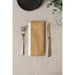 Pochette papier beige pour couverts avec serviette blanche 110x250mm