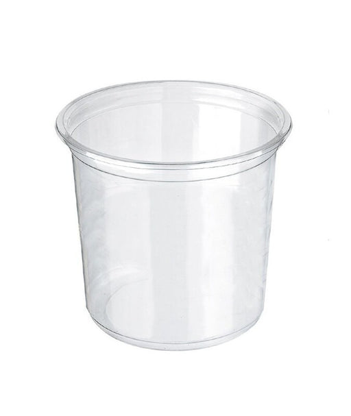 Pot Deli rond PET transparent avec couvercle rentrant H141mm 960ml