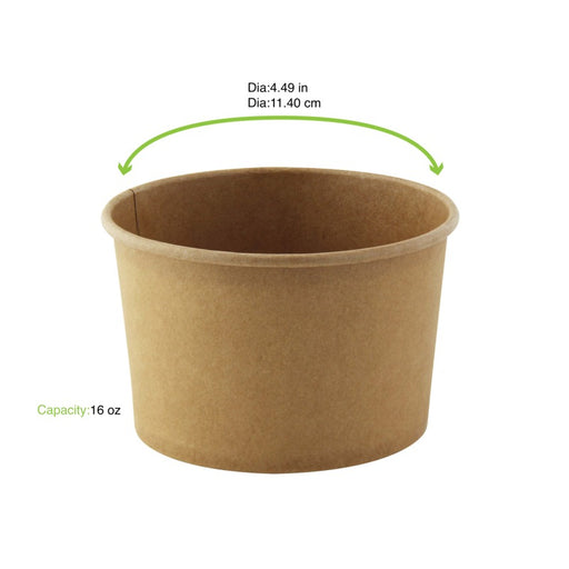 Pot "Deli" rond en carton kraft H72mm 532ml