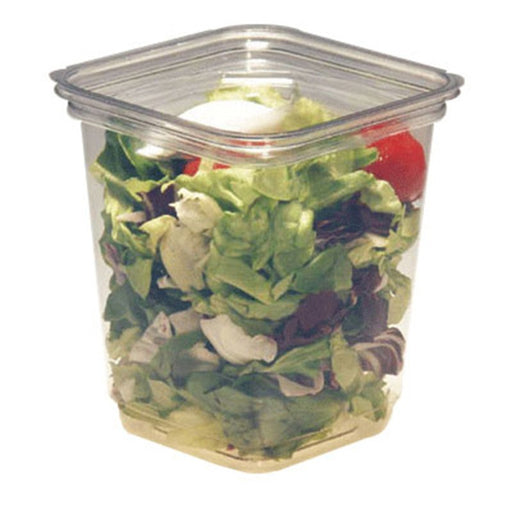 Pot carré transparent en plastique PLA 50x50mm 800ml