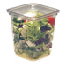 Pot carré transparent en plastique PLA 50x50mm 800ml