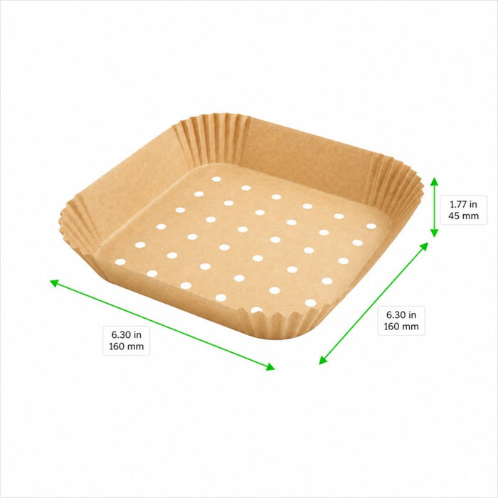 Moule à friture perforé carré kraft 160x160mm H45mm