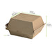 Boîte burger carton kraft brun microcannelé. A utiliser avec nos feuilles papier 145x133mm H85mm