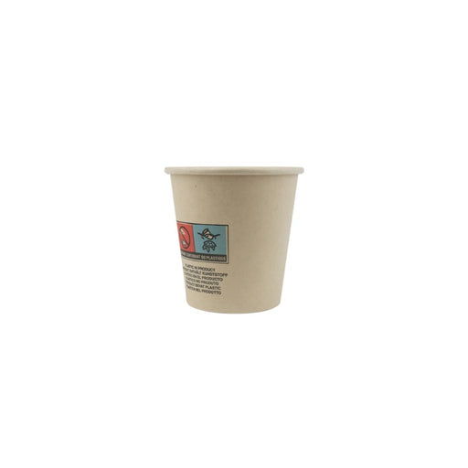 Gobelet blanc en carton fibre de bambou avec laminage plastique PE H60mm 90ml