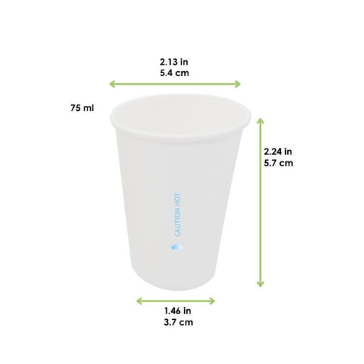 Gobelet AirCup en carton blanc H57mm 75ml