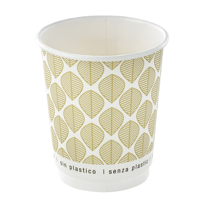 Gobelet en carton brun à double paroi sans matière plastique, Waterbased H92mm 230ml