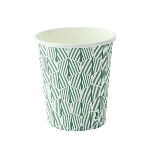 Gobelet carton blanc décor feuille H92mm 230ml
