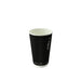 Gobelet Rippley en carton kraft ondulé noir à double paroi sans plastique, Waterbased H92mm 230ml