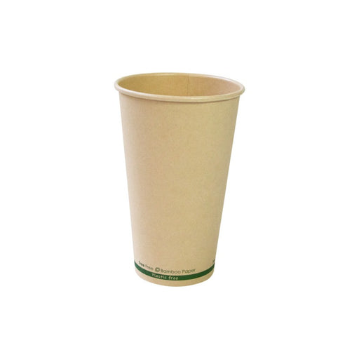 Gobelet beige en carton fibre de bambou sans plastique, Waterbased H136mm 460ml