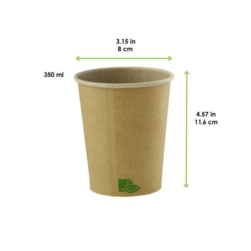 Gobelet Zen en carton kraft brun H116mm 350ml