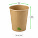 Gobelet Zen en carton kraft brun H136mm 460ml