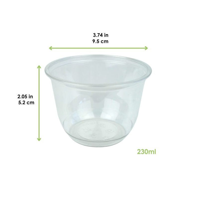 Pot à dessert en plastique PET transparent H52mm 230ml