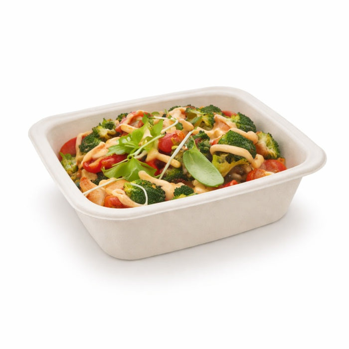 Barquette scellable pulpe laminée PLA "gastronorme" 1/8 160x130mm H46mm 585ml