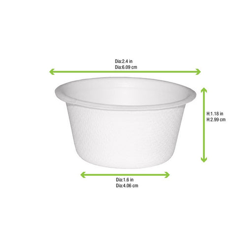 Coupelle pulpe ronde blanche H30mm 60ml