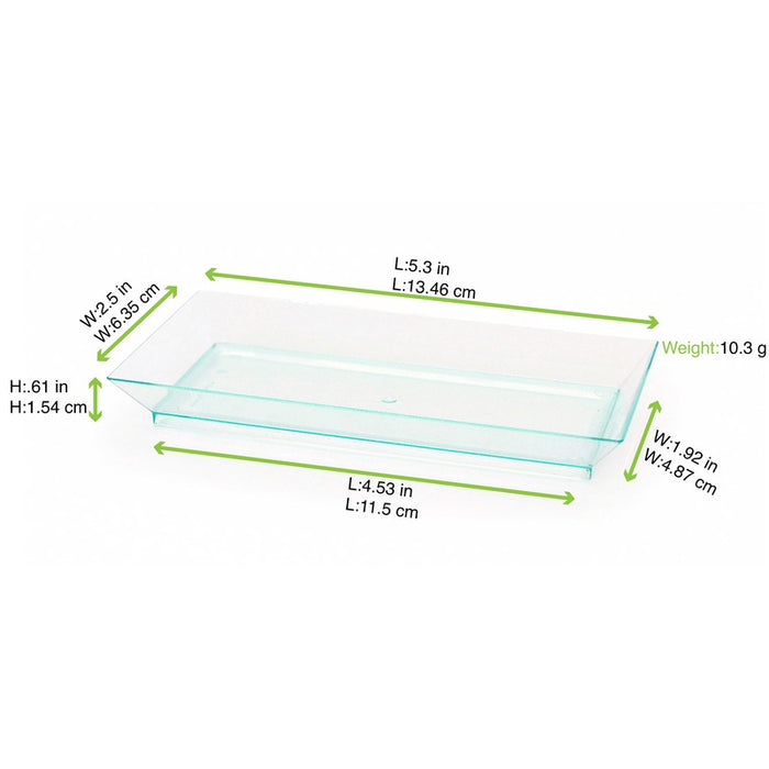 Elément de plateau réemployable plastique vert transparent "Klarity" 130x62mm