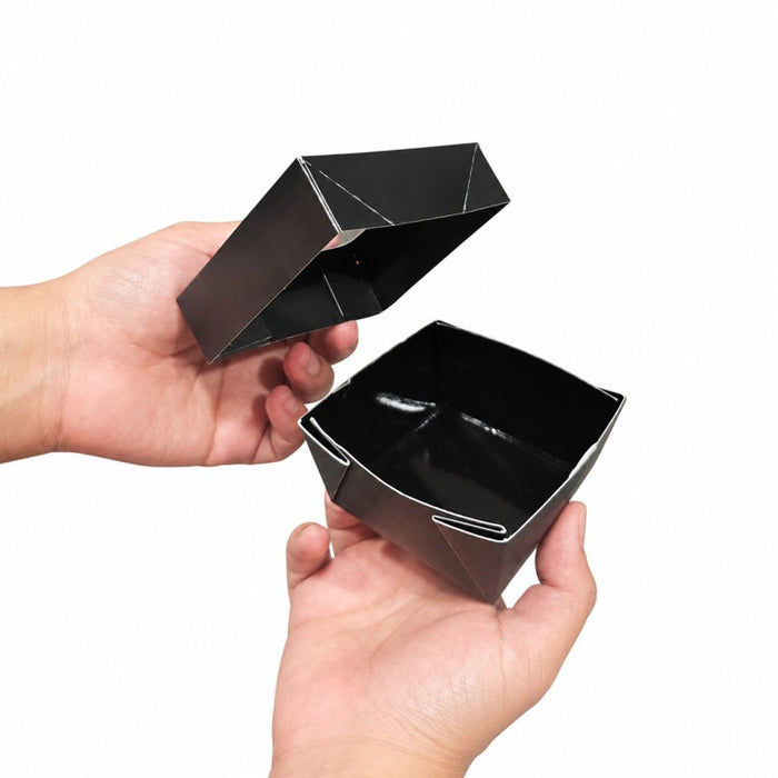Boîte "Kray" carrée carton brun avec couvercle à fenêtre 85x85mm H40mm 200ml