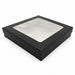 Boîte "Kray" carrée carton noir avec couvercle à fenêtre 265x265mm H50mm 3000ml