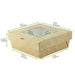 Boite "Kray" carrée carton brun avec couvercle à fenêtre 155x155mm H50mm 950ml