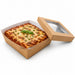 Boîte "Kray" carrée carton brun avec couvercle à fenêtre 200x200mm H65mm