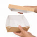 Boîte "Kray" carrée carton brun avec couvercle à fenêtre 200x200mm H65mm