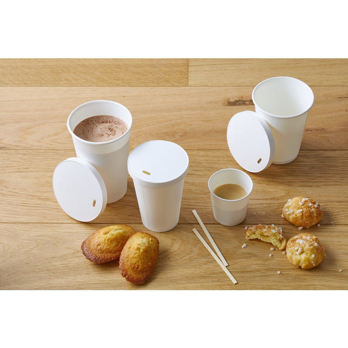 Couvercle plat blanc en carton sans matière plastique, Waterbased H10mm