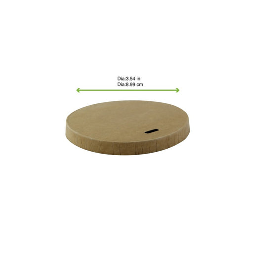 Couvercle plat en carton brun sans matière plastique, Waterbased H10mm